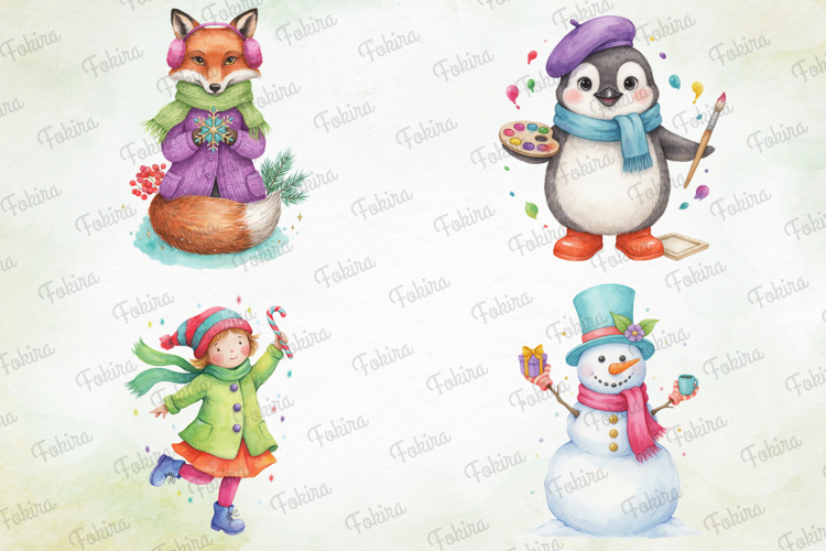 Rainbow Frosty Friends Clipart PNG, rainbow frosty friends