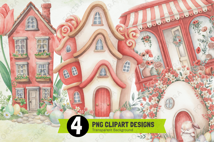 Happy Easter House PNG, Easter House Clipart, Easter png