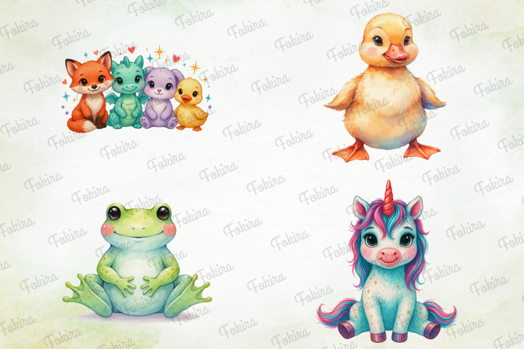Tiny Cuddle Critters Clipart , cute animal clipart, baby png