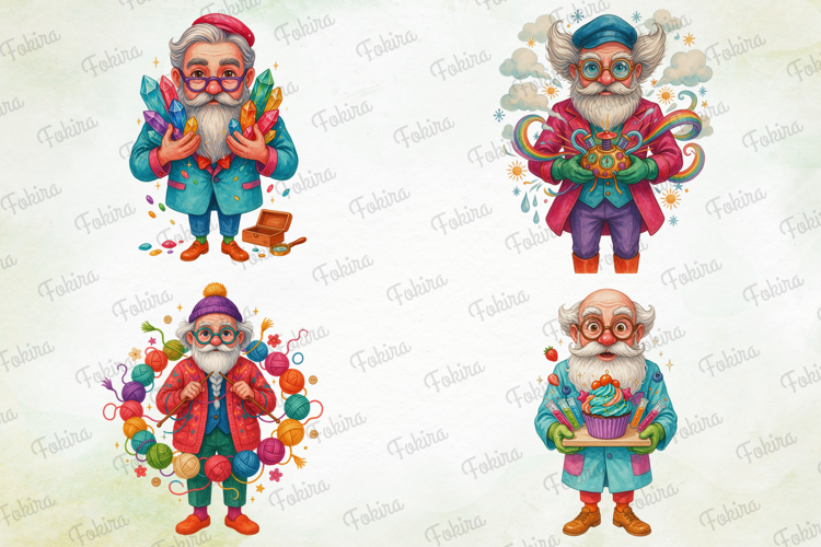 Whimsical Elderly Scholar PNG,elderly scholar png, whimsical