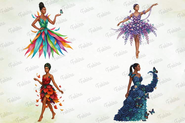 Blooming Fashionistas Clipart PNG, blooming fashionistas png