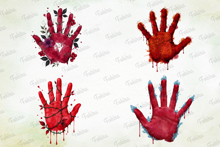 Crimson Handprints Clipart PNG,crimson handprint clipart png