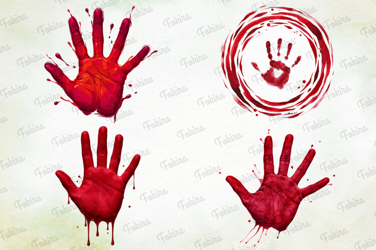 Crimson Handprints Clipart PNG,crimson handprint clipart png example image 1