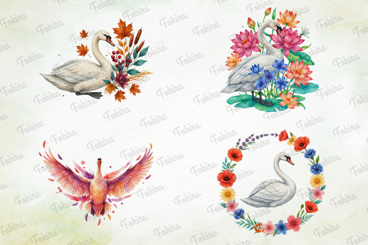 Swan Lake Watercolor Clipart PNG, swan lake clipart png,