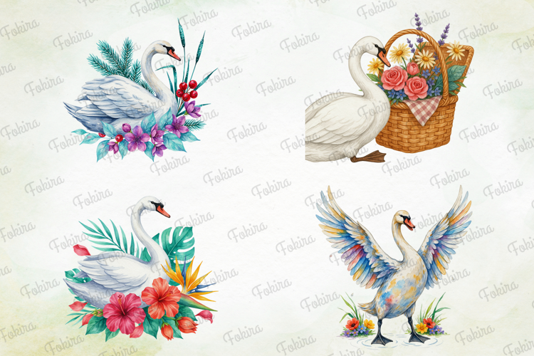 Swan Lake Watercolor Clipart PNG, swan lake clipart png,