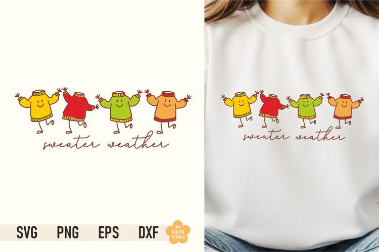 Cute Sweater Weather SVG PNG | Fall Sublimation Design