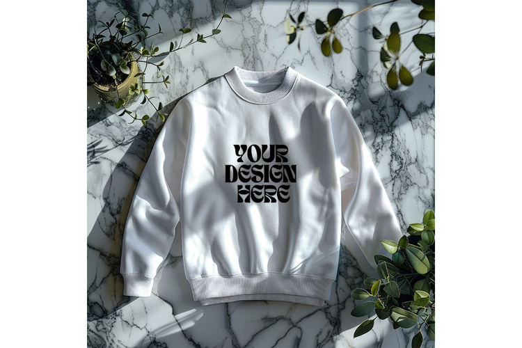 Christmas White Sweatshirt Model Mockup Gildan18000 Oversize