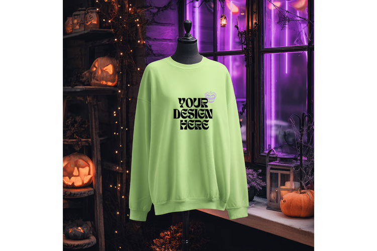 Halloween Sweatshirt Mockups Blank Neon Scary Oversize_27