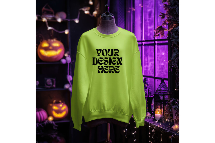 Halloween Sweatshirt Mockups Blank Neon Scary Oversize_29