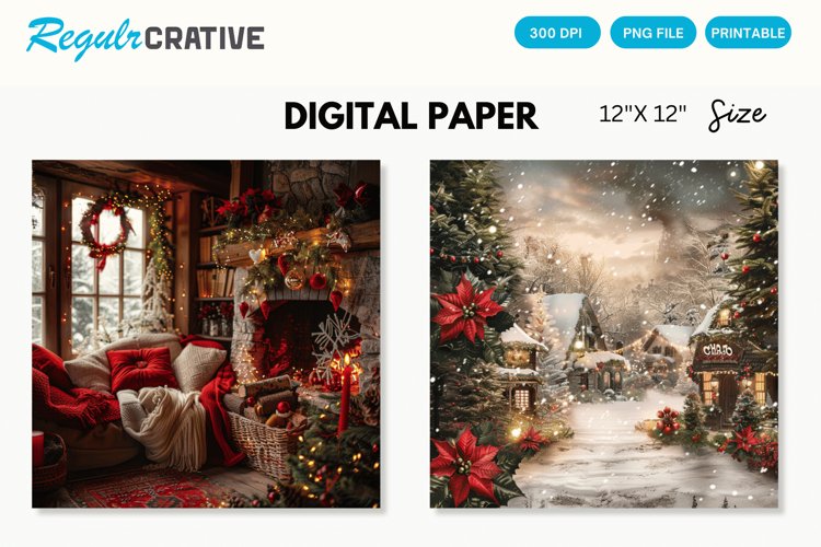 Sweet and Cozy Christmas Digital Paper, Christmas Pattern