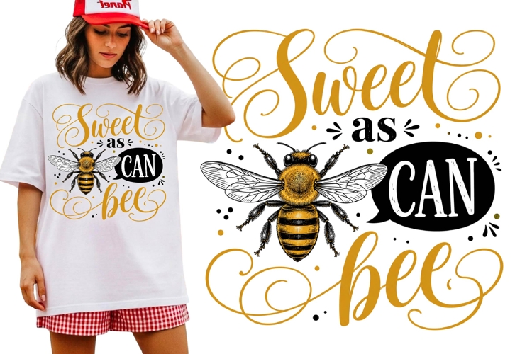 Sweet as Can Bee Cute Bumble Bee Inspirational Quote Shirt