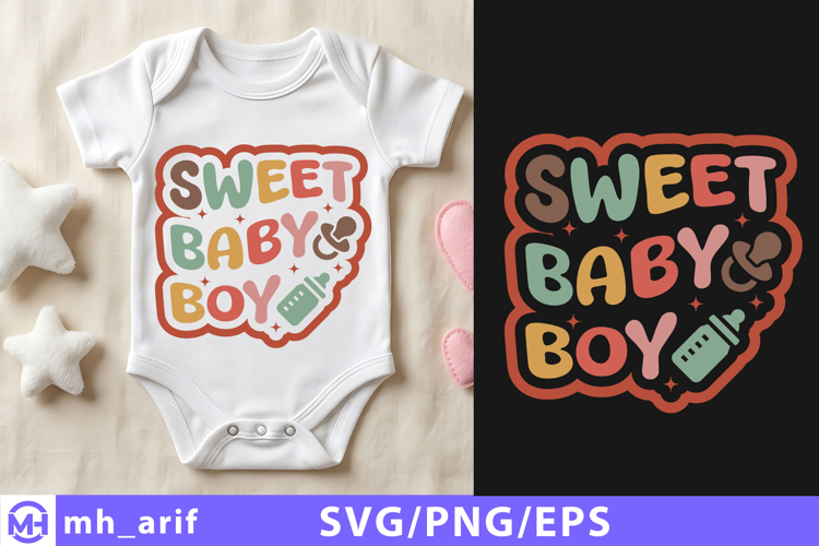 Sweet Baby Boy Newborn PNG SVG T Shirt Design