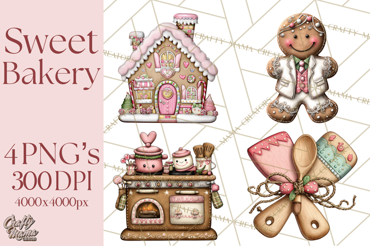 Gingerbread Bakery Clip Art, Sweet Cookie House PNG