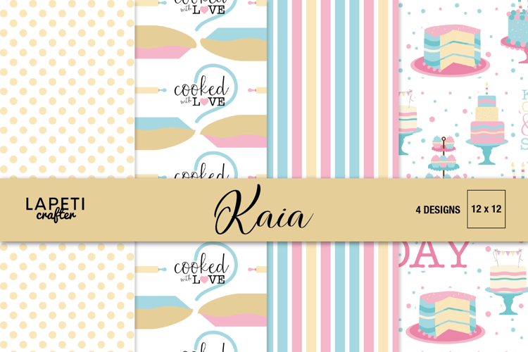 Sweet Baking Digital Papers 12x12, Scrapbook Paper Pastel