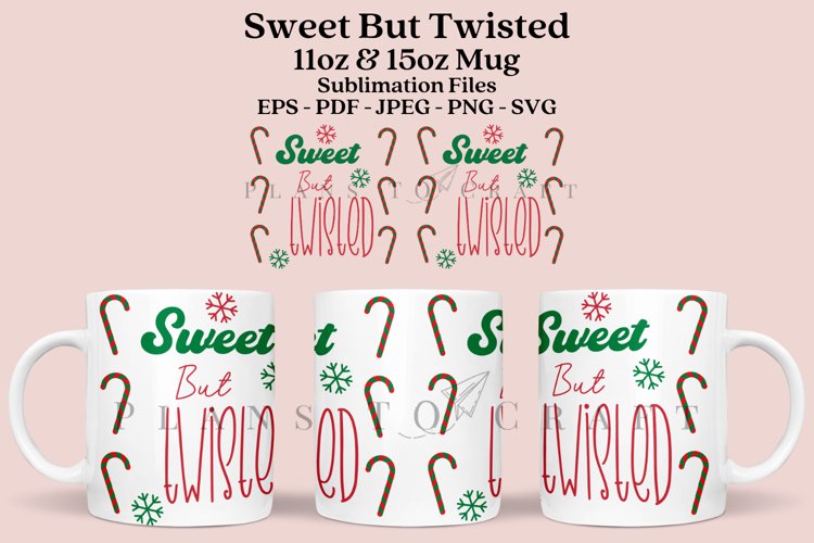 Sweet but Twisted coffee mug sublimation wrap glass mug wrap svg presized for 11oz and 15oz glass mug are sublimation files