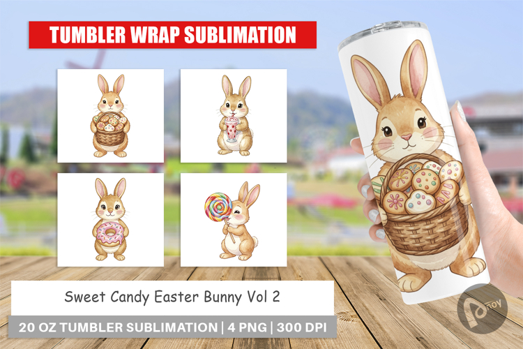 Sweet Candy Easter Bunny Tumbler