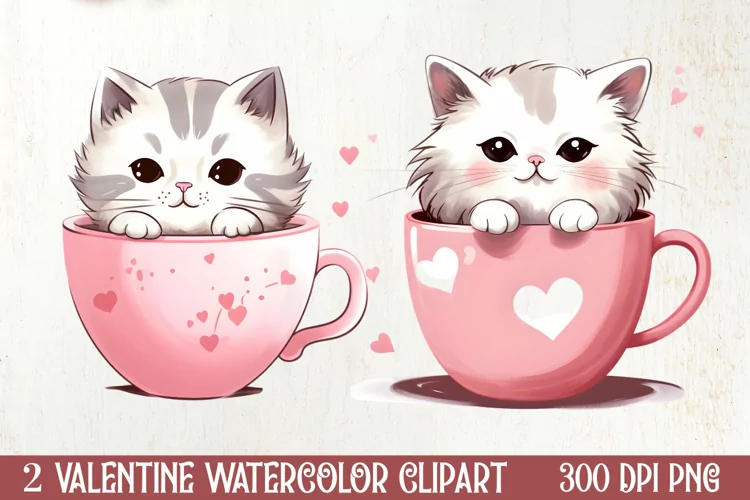 Sweet Cat Valentines Day Clipart, Valentines PNG