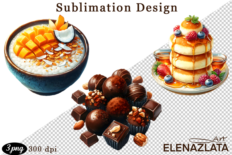 Sweet Clipart, Watercolor Sweet Flavors Clipart