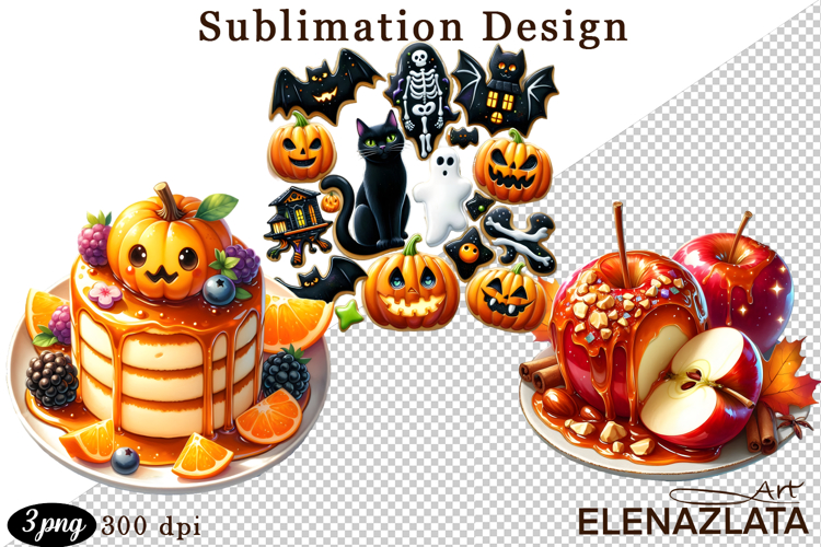 Sweet Halloween Clipart, Happy Halloween watercolor clipart