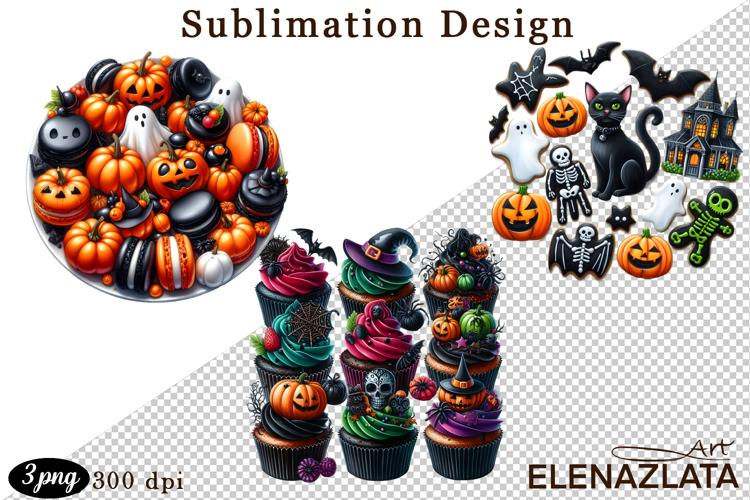 Sweet Halloween Clipart, Happy Halloween watercolor clipart