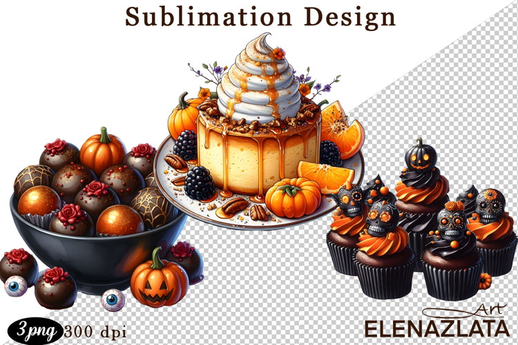 Sweet Halloween Clipart, Happy Halloween watercolor clipart