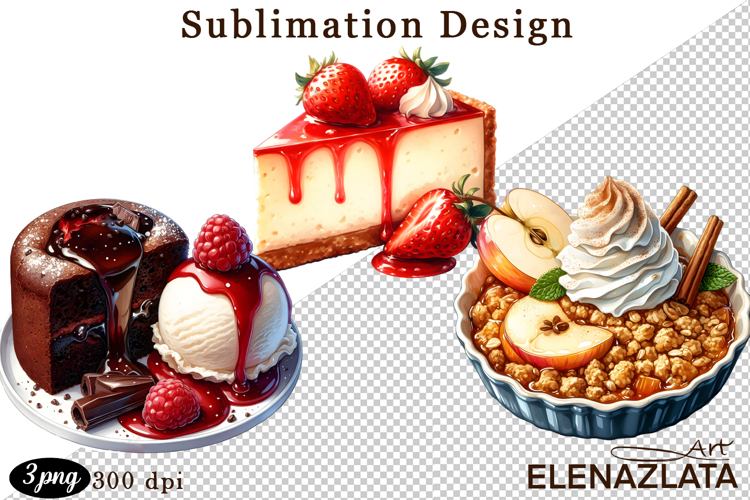 Sweet Clipart, Watercolor Sweet Flavors Clipart