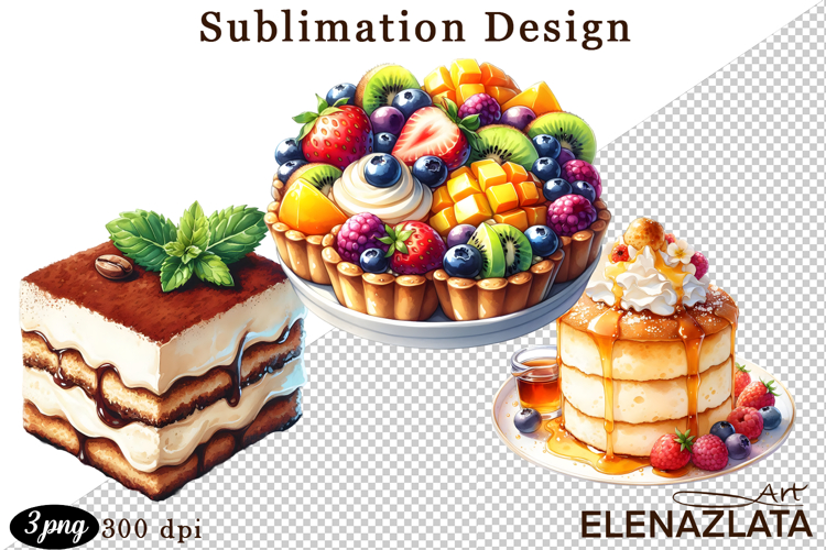 Sweet Clipart, Watercolor Sweet Flavors Clipart
