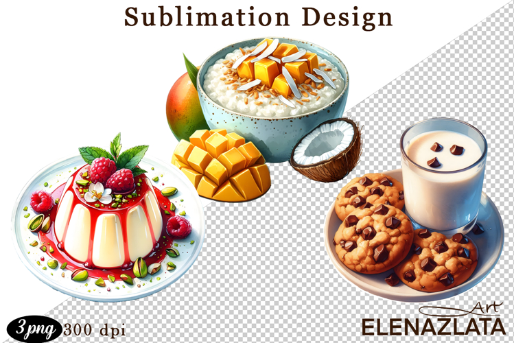 Sweet Clipart, Watercolor Sweet Flavors Clipart
