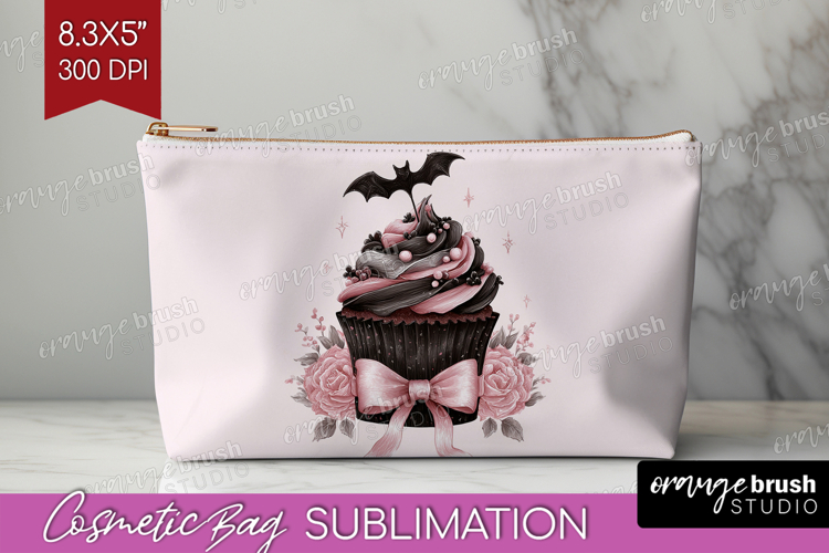 Sweet Cupcake Cute Cosmetic Bag Pink Halloween Makeup Bag