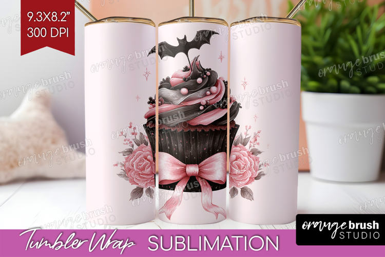 Sweet Cupcake Cute Tumbler Wrap Pink Halloween Tumbler PNG