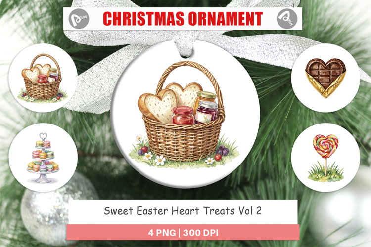 Sweet Easter Heart Treats Ornament