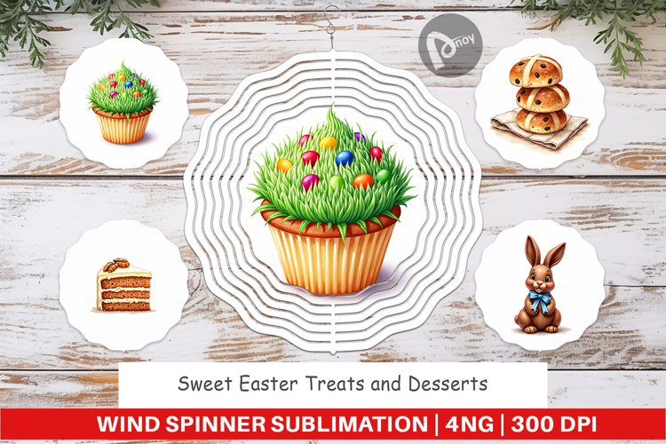 Easter Treats Desserts Wind Spinner