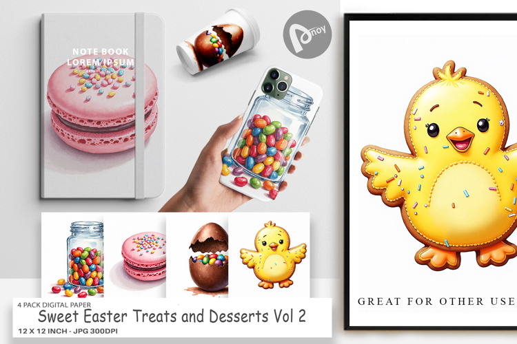 Easter Treats Desserts Digital Paper