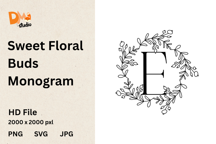 Sweet Floral Buds Monogram
