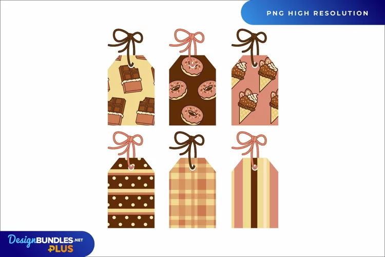 Sweet Food Patterned Shaped Tags