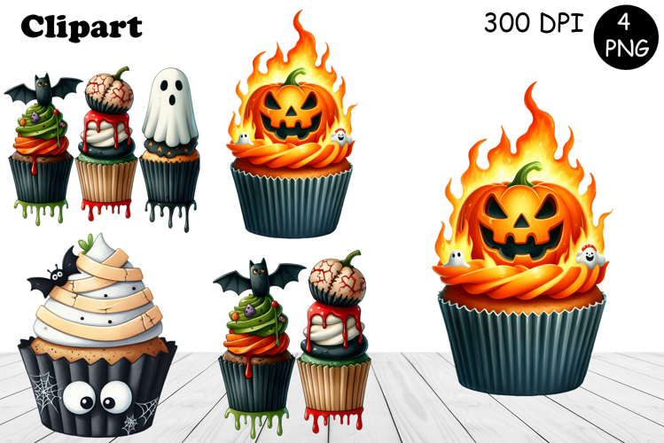 Sweet Halloween Cake, sarcastik watercolor clipart