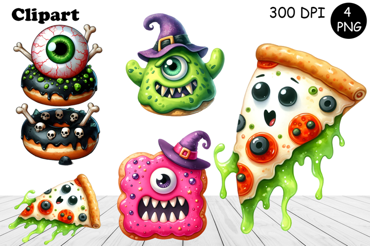 Sweet Halloween Cake, sarcastik watercolor clipart