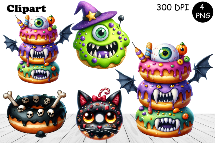 Sweet Halloween Cake, sarcastik watercolor clipart