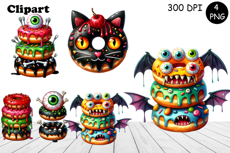 Sweet Halloween Cake, sarcastik watercolor clipart