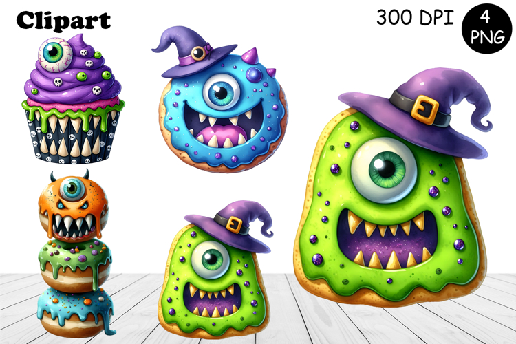 Sweet Halloween Cake, sarcastik watercolor clipart