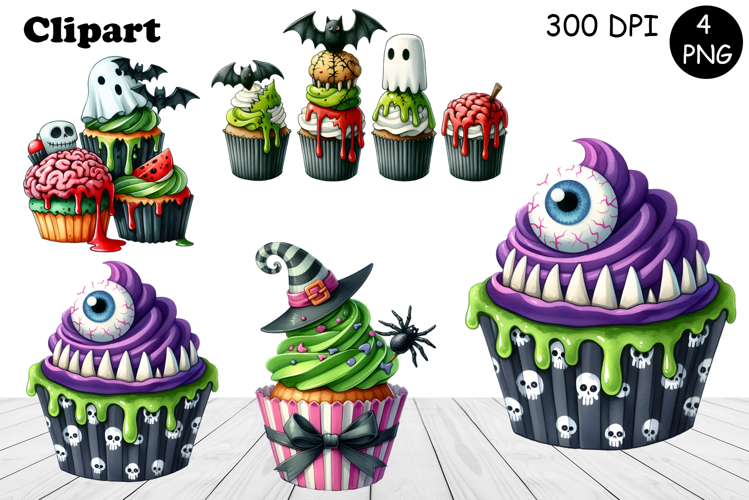 Sweet Halloween Cake, sarcastik watercolor clipart