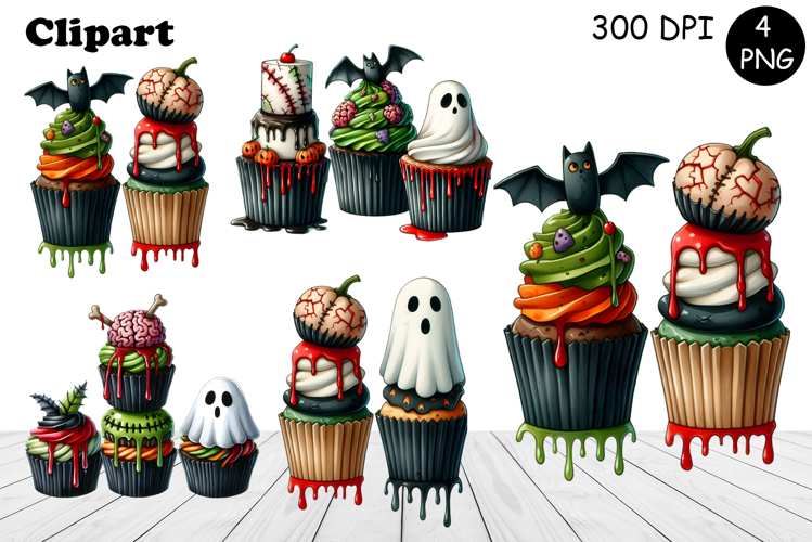 Sweet Halloween Cake, sarcastik watercolor clipart