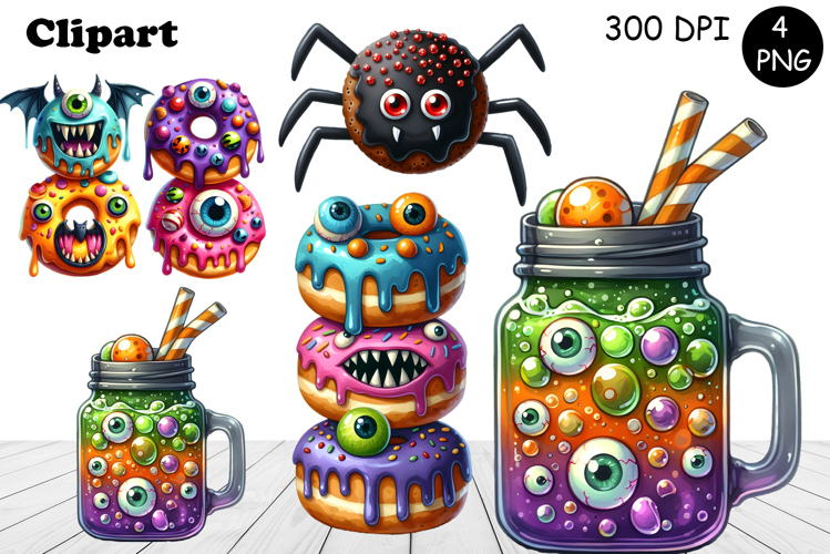 Sweet Halloween Cake, sarcastik watercolor clipart