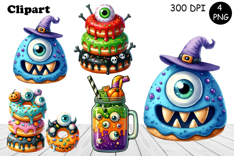 Sweet Halloween Cake, sarcastik watercolor clipart