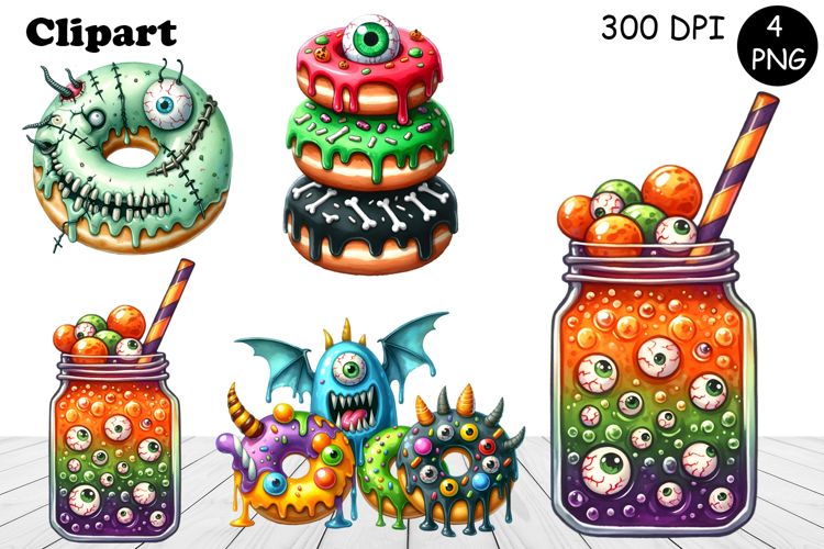 Sweet Halloween Cake, sarcastik watercolor clipart