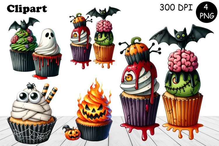 Sweet Halloween Cake, sarcastik watercolor clipart