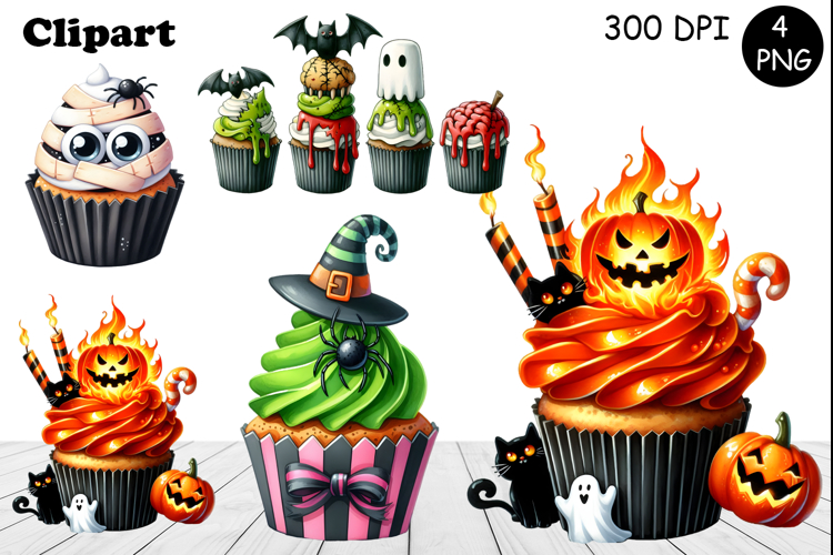 Sweet Halloween Cake, sarcastik watercolor clipart