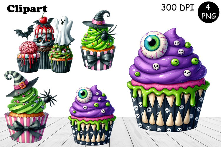 Sweet Halloween Cake, sarcastik watercolor clipart