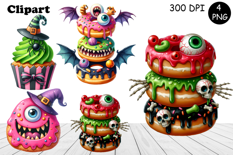 Sweet Halloween Cake, sarcastik watercolor clipart