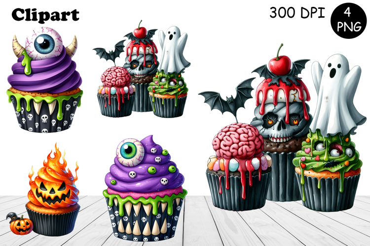 Sweet Halloween Cake, sarcastik watercolor clipart